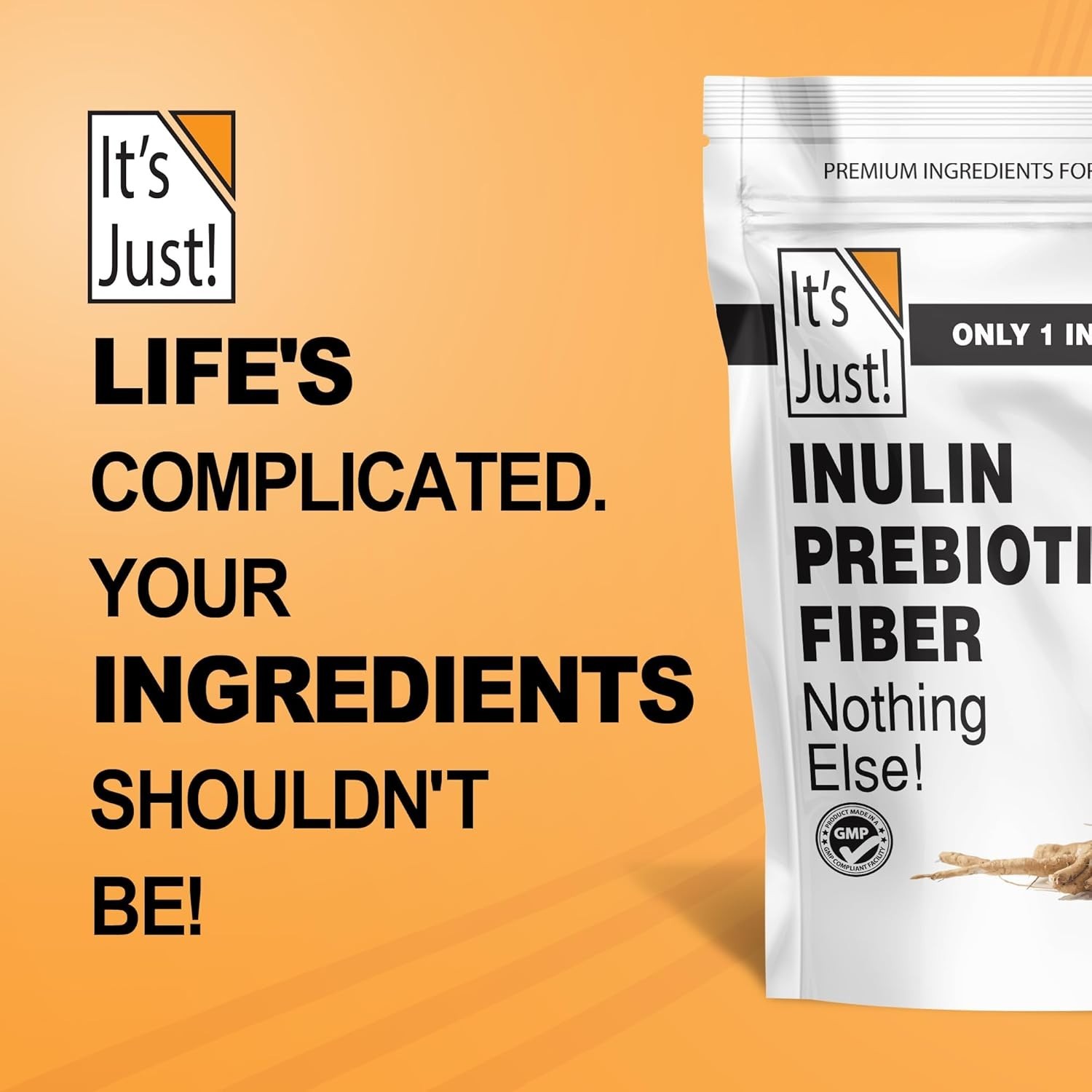 It’s Just! – Inulin Prebiotic Fiber, Water Soluble, Chicory Root Powder, Promote