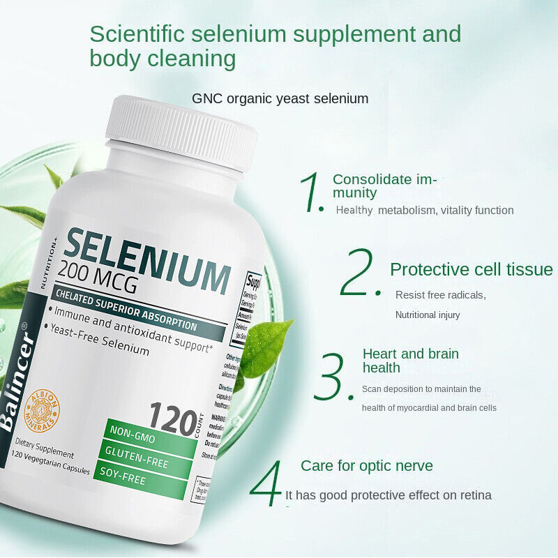 Selenium Without Yeast 200 Mcg 30/60/120 Capsules Support Immune Antioxidants