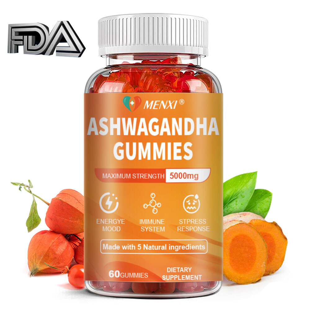 MENXI Ashwagandha Gummies – Stress Relief & Natural Energy Boost 5000mg 60pcs