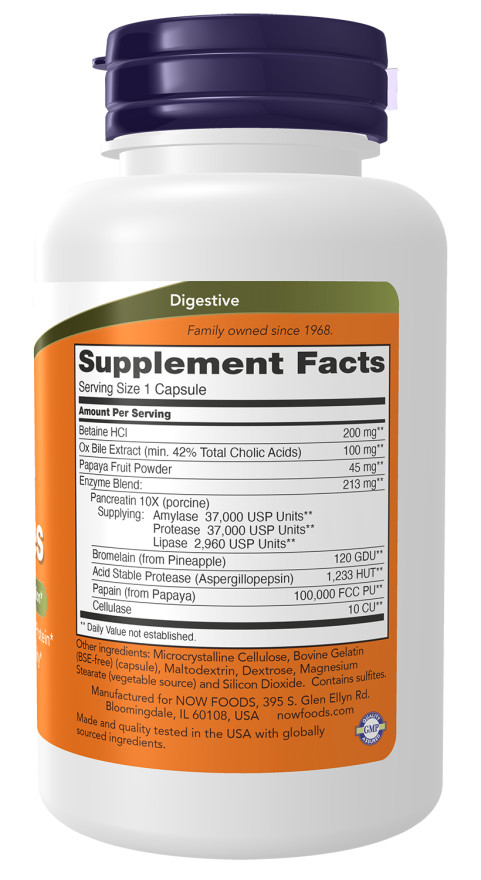 NOW Foods Super Enzymes Health Digestion Nutrient Availability 180 Caps 8/2024EX