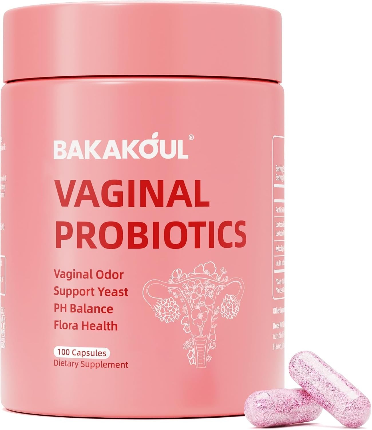 Vaginal Probiotics for Women pH Balance Flora Support 100 Capsules