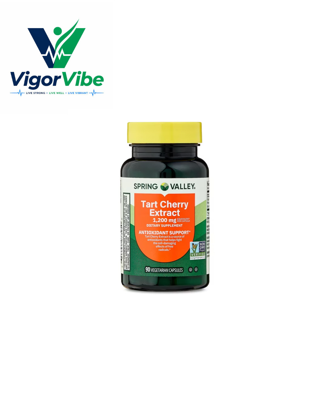 Spring Valley Tart Cherry Extract 1200 mg Vegetarian Capsules 90 Count