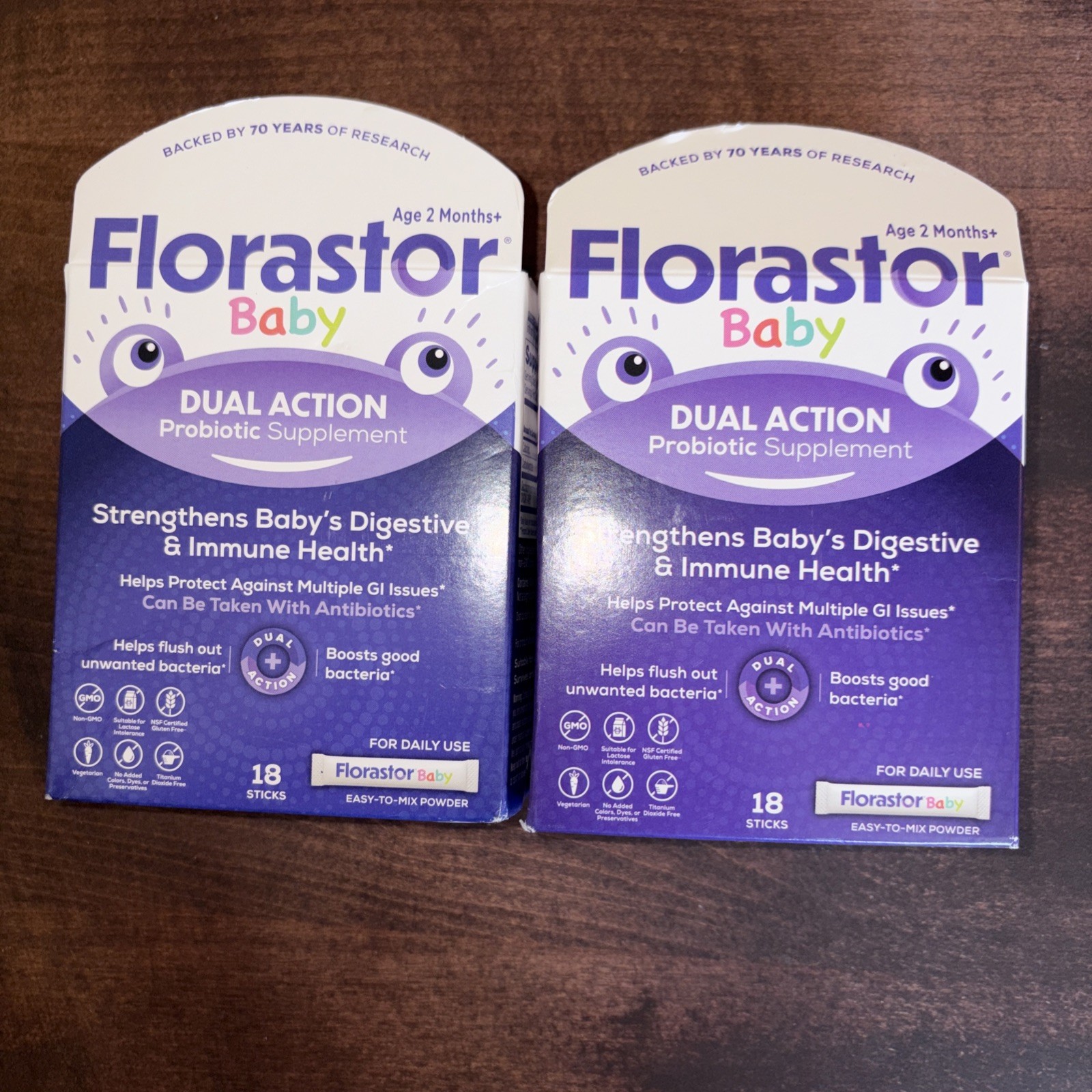 (2)Florastor Baby Daily Probiotic Supplement Digestive Immune Health 18 Ct 11/27