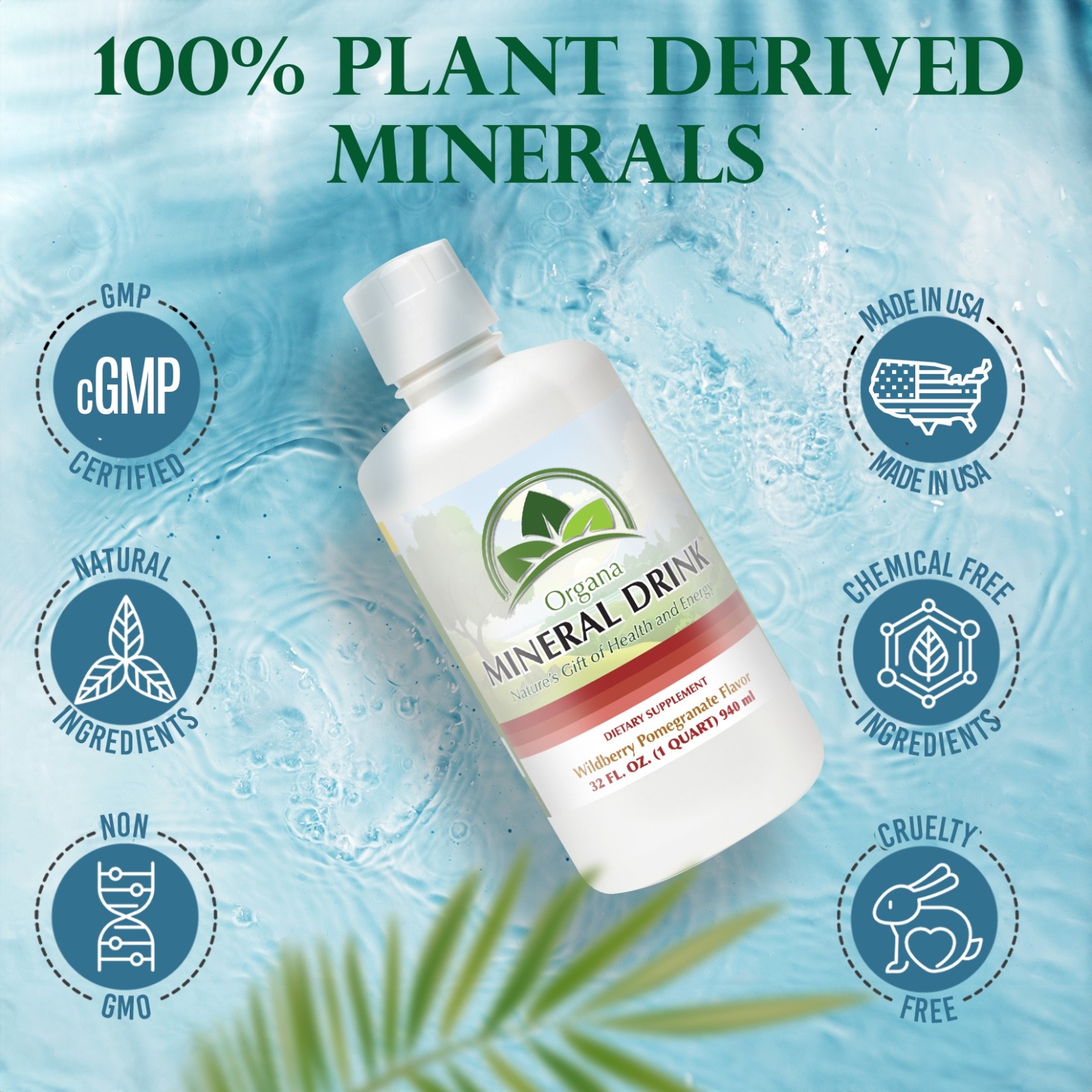✅ Organic Plant Derived Trace Minerals 32 oz Bottle – Colloidal Minerals