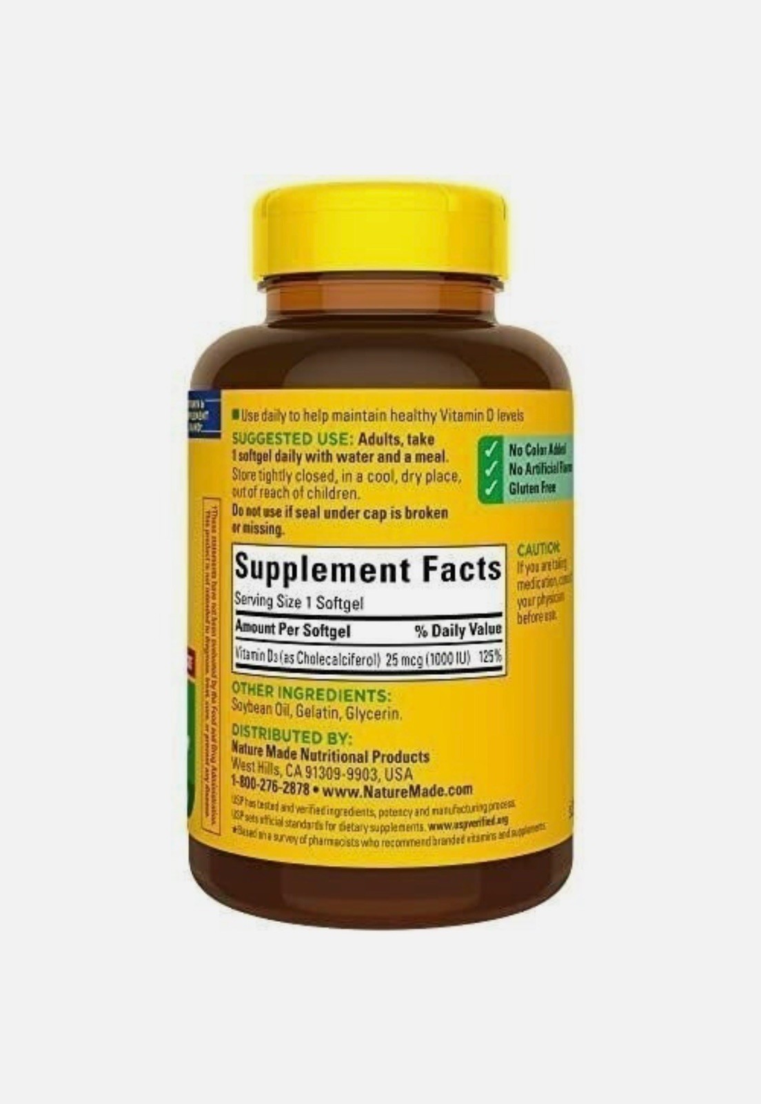 Nature Made Vitamin D3 1000 IU (25mcg), 300ct, SEALED, EXP 12/28, Free Shipping