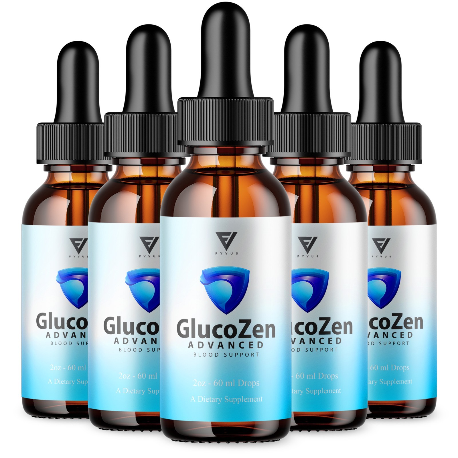 (5 Pack) GlucoZen Drops, GlucoZen Max Strength Overall Support Supplement (10oz)