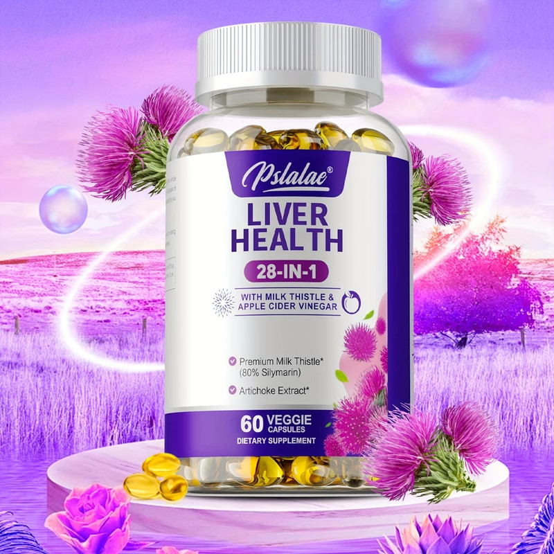 Liver Health Supplement Dandelion Milk Thistle ACV Turmeric 60 Capsules