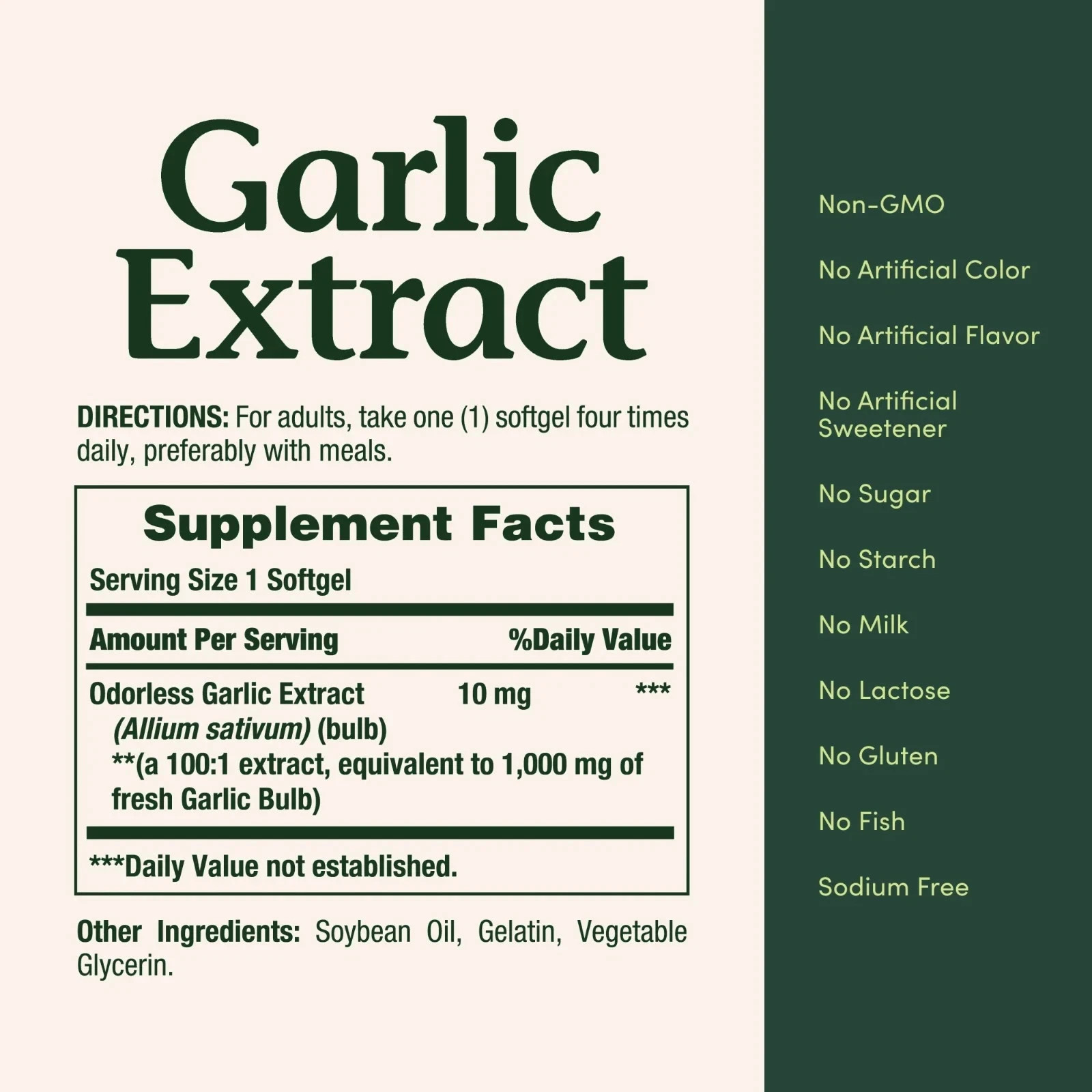 Nature’s Bounty Garlic Extract 1000mg 2 Pack 100 Softgels Heart Health
