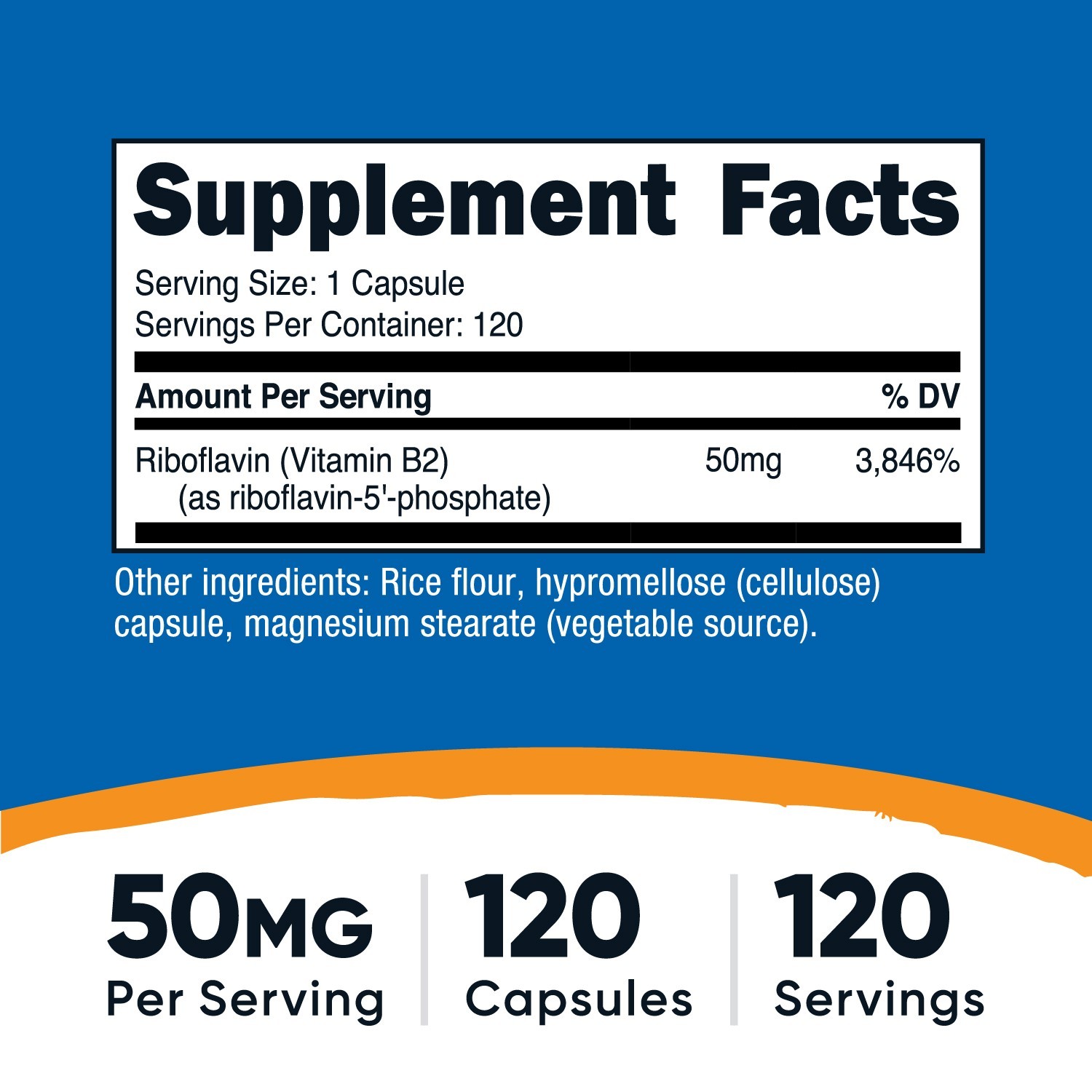 Nutricost R-5-P (Riboflavin-5-Phosphate) (Vitamin B2) 50 MG, 120 Capsules