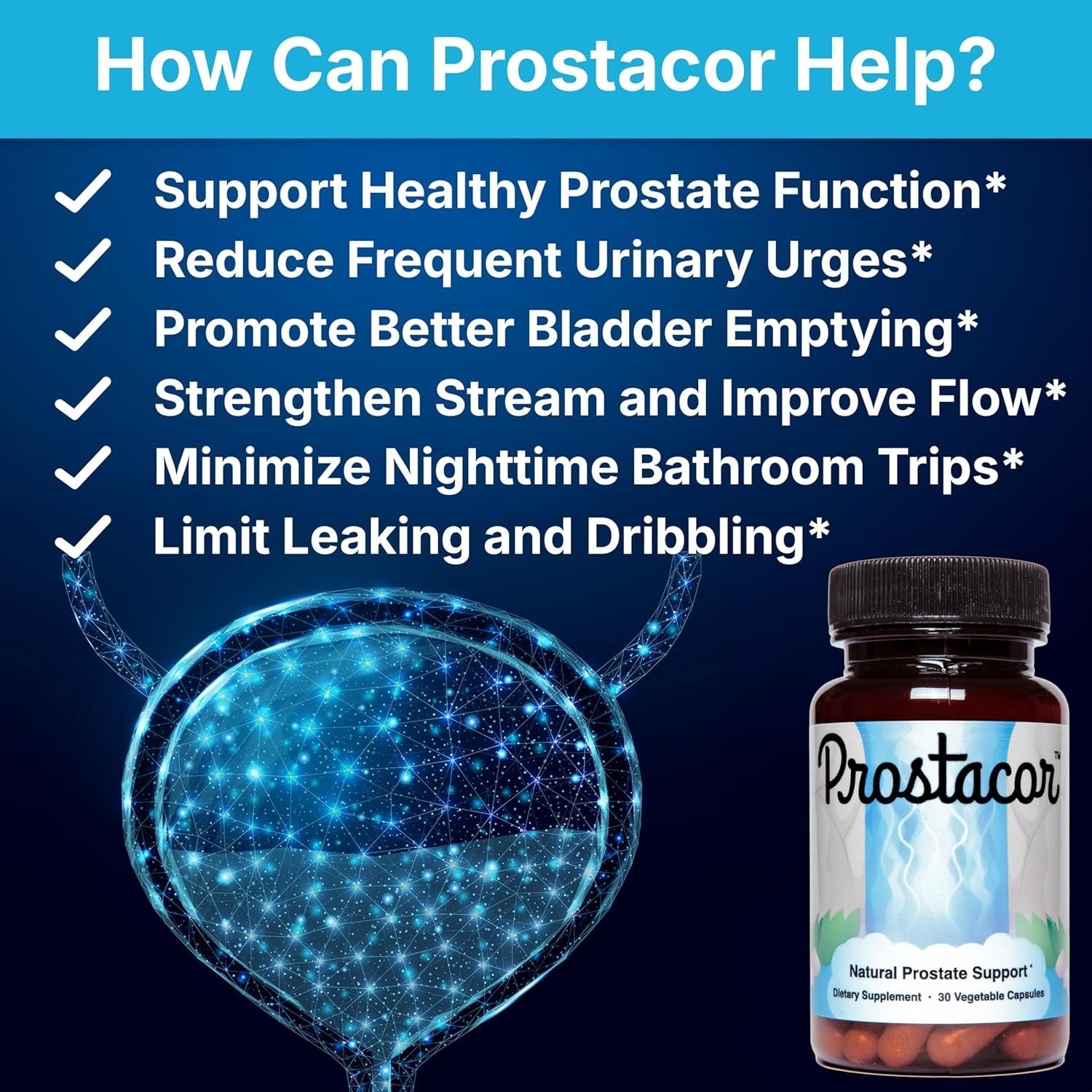 3 bottles Natural Prostate Support Supplement – Non-GMO, Vegan, Gluten-Free