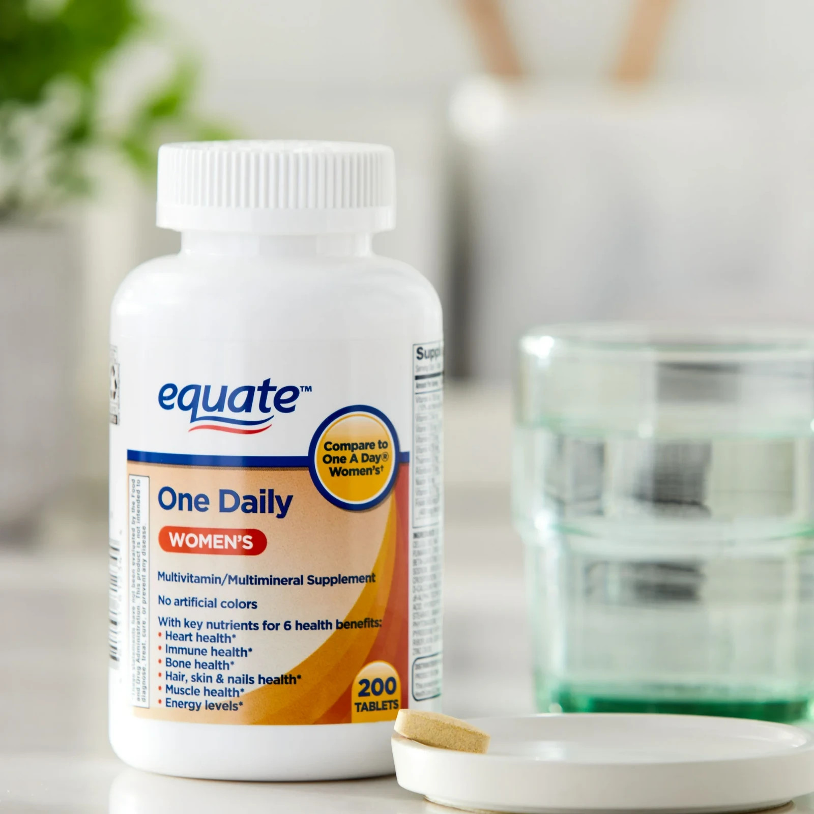 Equate One Daily Women’S Tablets Multivitamin/Multimineral Supplement, 200 Count