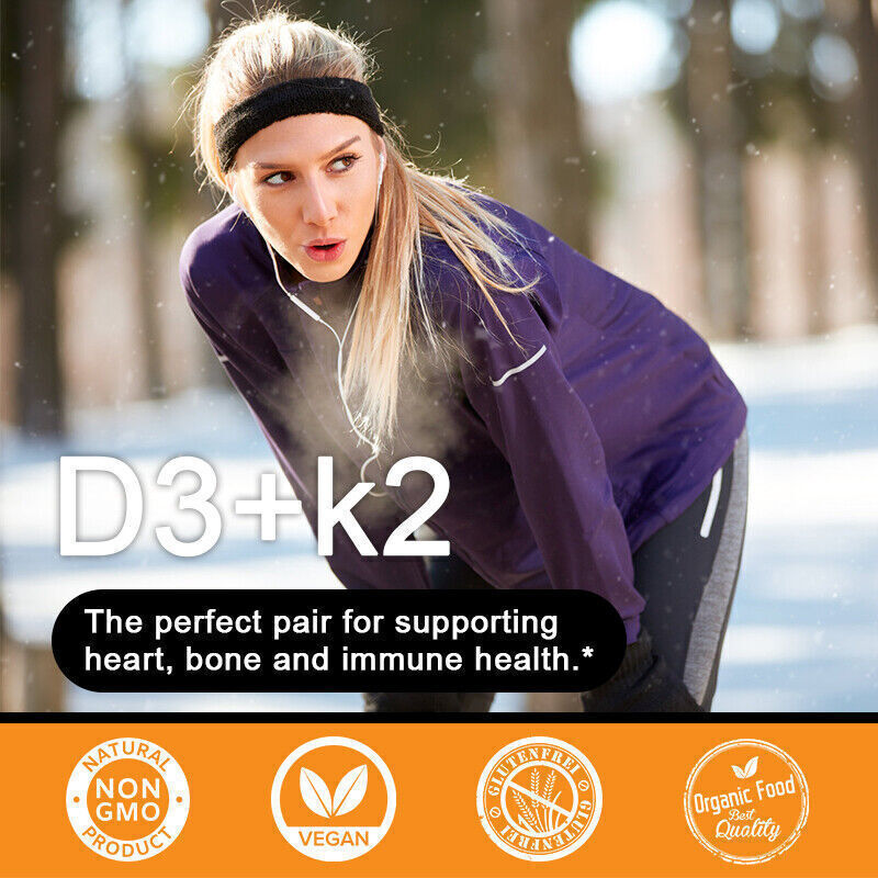 Vitamin K2 (MK-7) 250 MCG with D3 10,000 IU Supplement for Heart and Bone Health