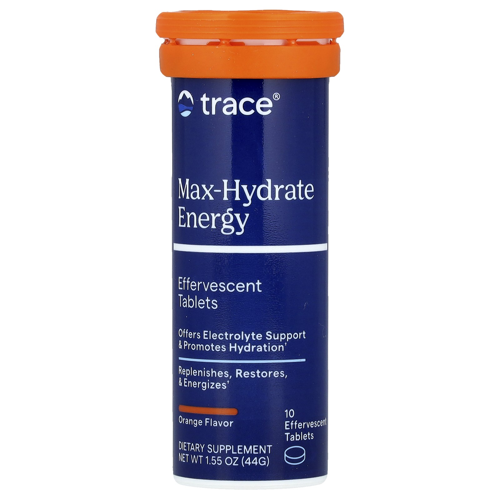 TM Sport, Max-Hydrate Energy Effervescent Tablets, Orange, 8 Tubes, 10 Tablets