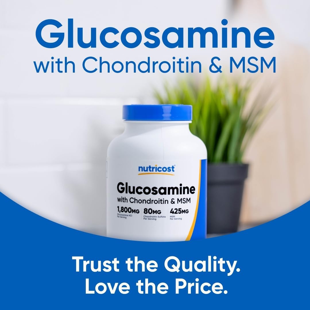 Glucosamine 1800mg with Chondroitin & MSM – 240 Tablets, GMO-Free, Gluten-Free