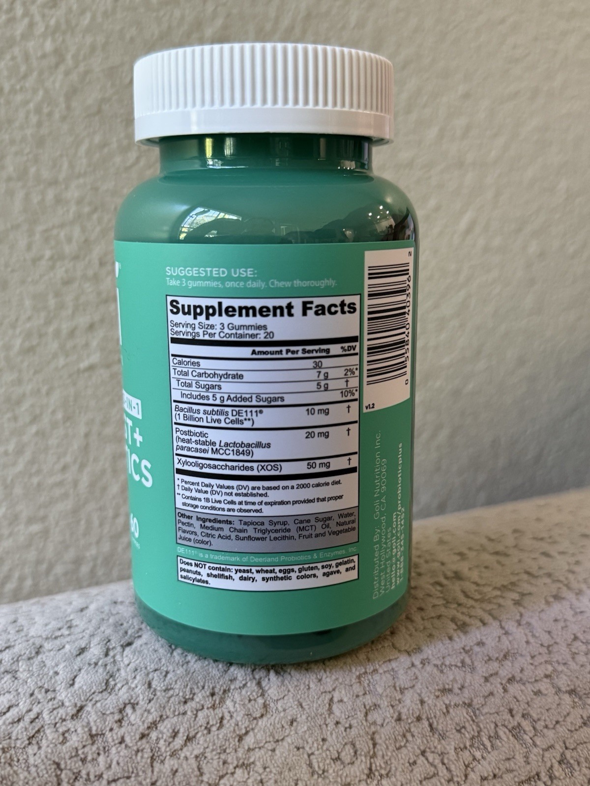 Goli Pre Pro Postbiotic Gummies – Worlds First 3-in-1 Formula with DE111