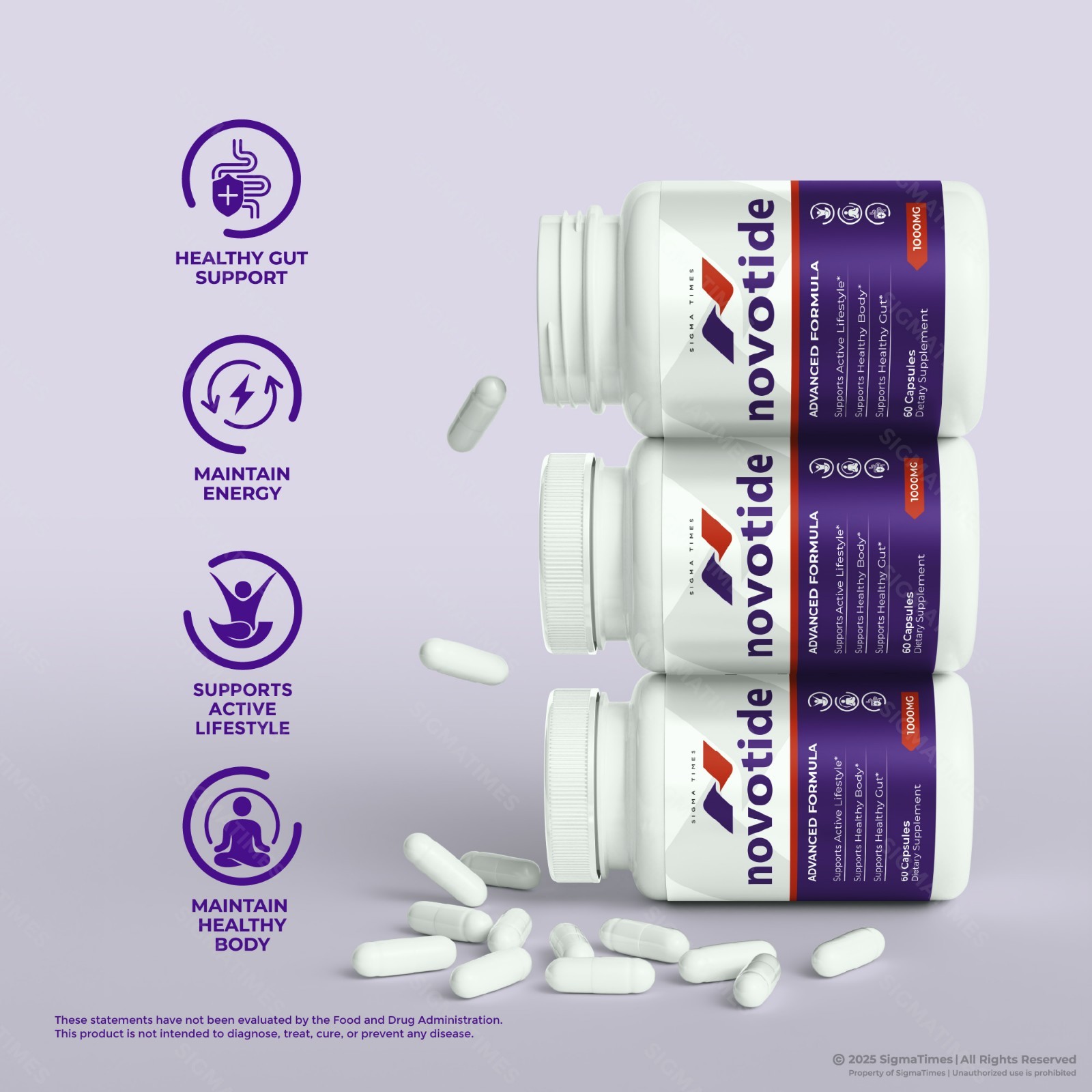 Novotide Capsules, Natural Supplement for Healthy Weight Loss – 5 Pack