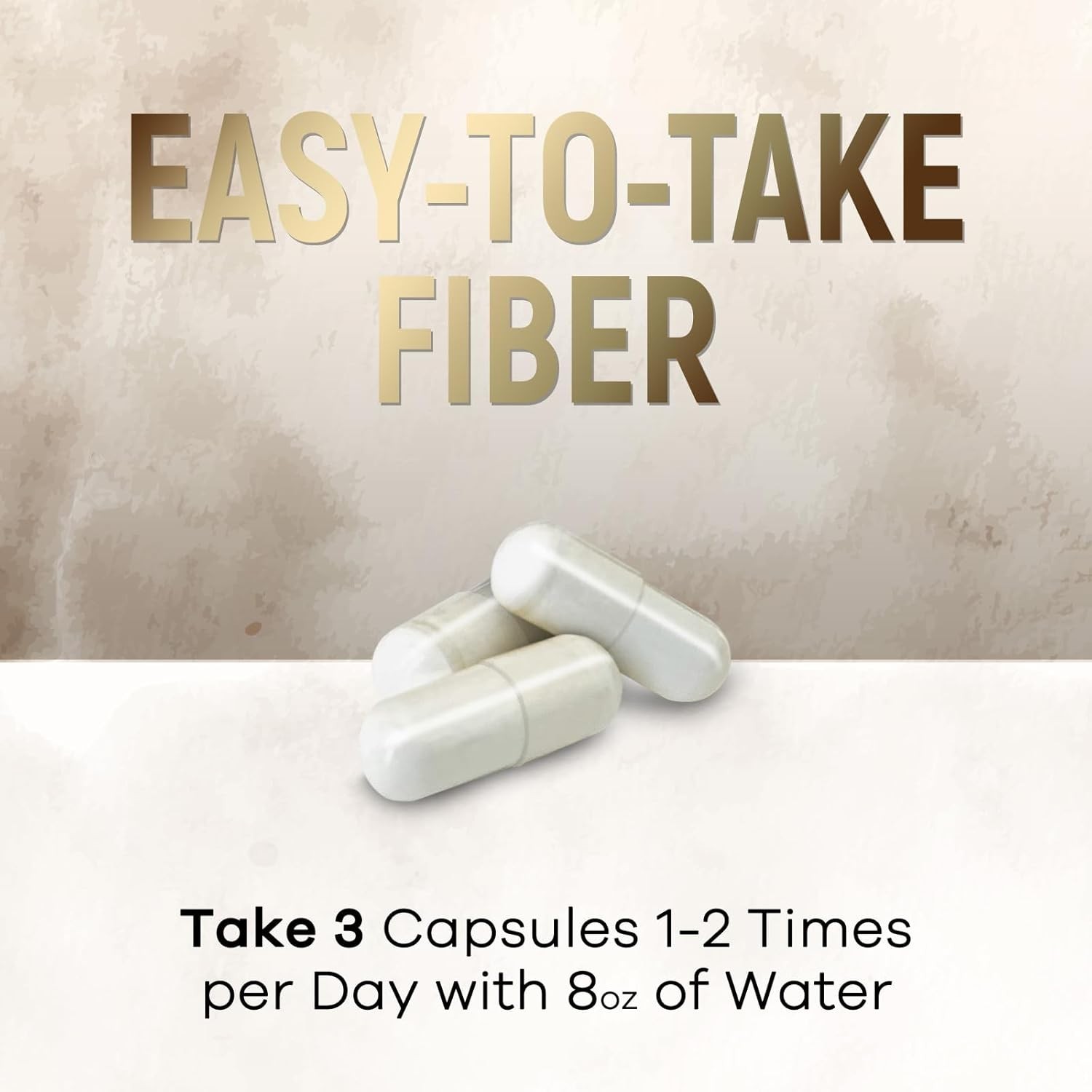 High Absorption Psyllium Husk Fiber Caps 1500 mg, Natural Soluble Fiber Capsules