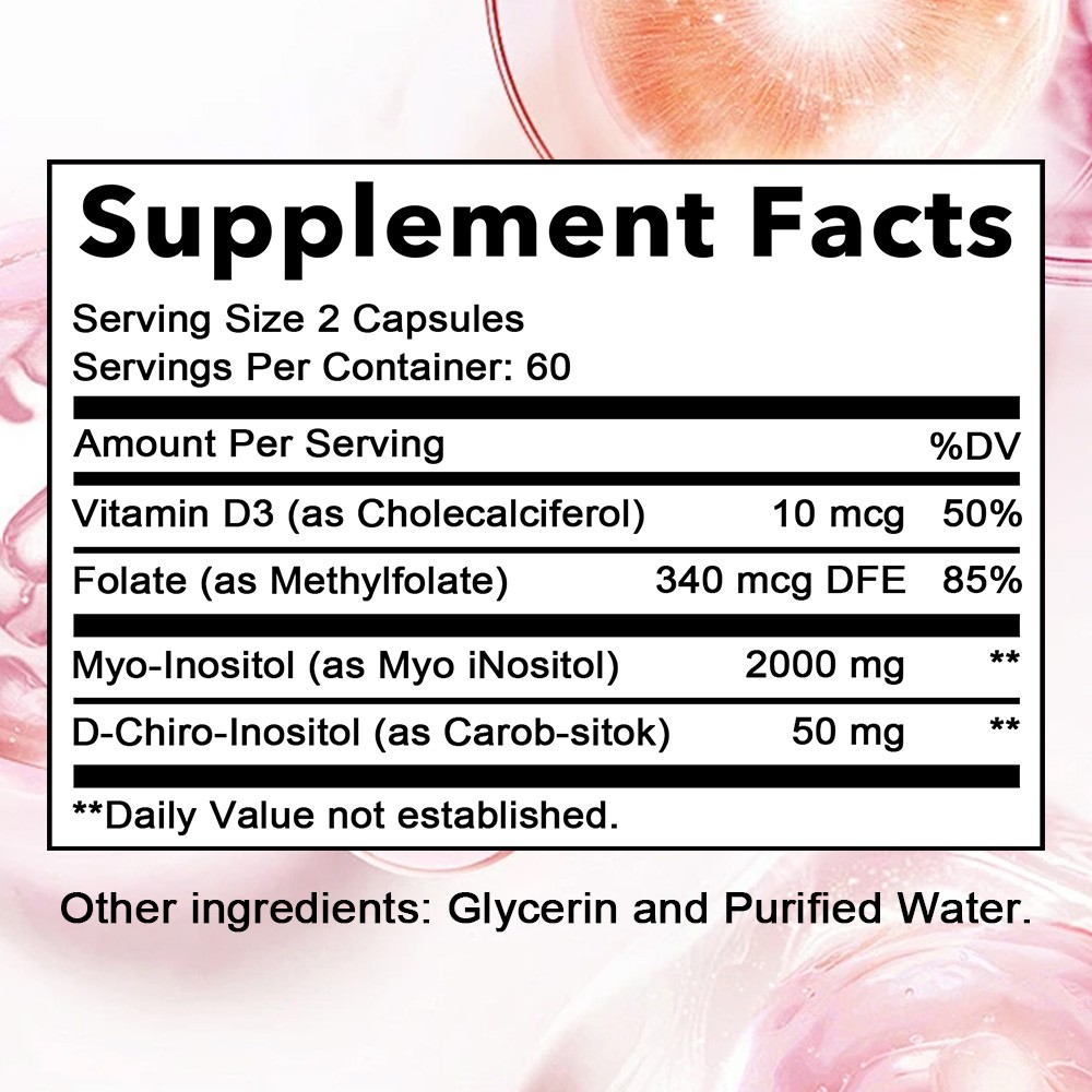 Myo Inositol & D-Chiro Inositol for Women 2050mg, 30/60/120 Capsules