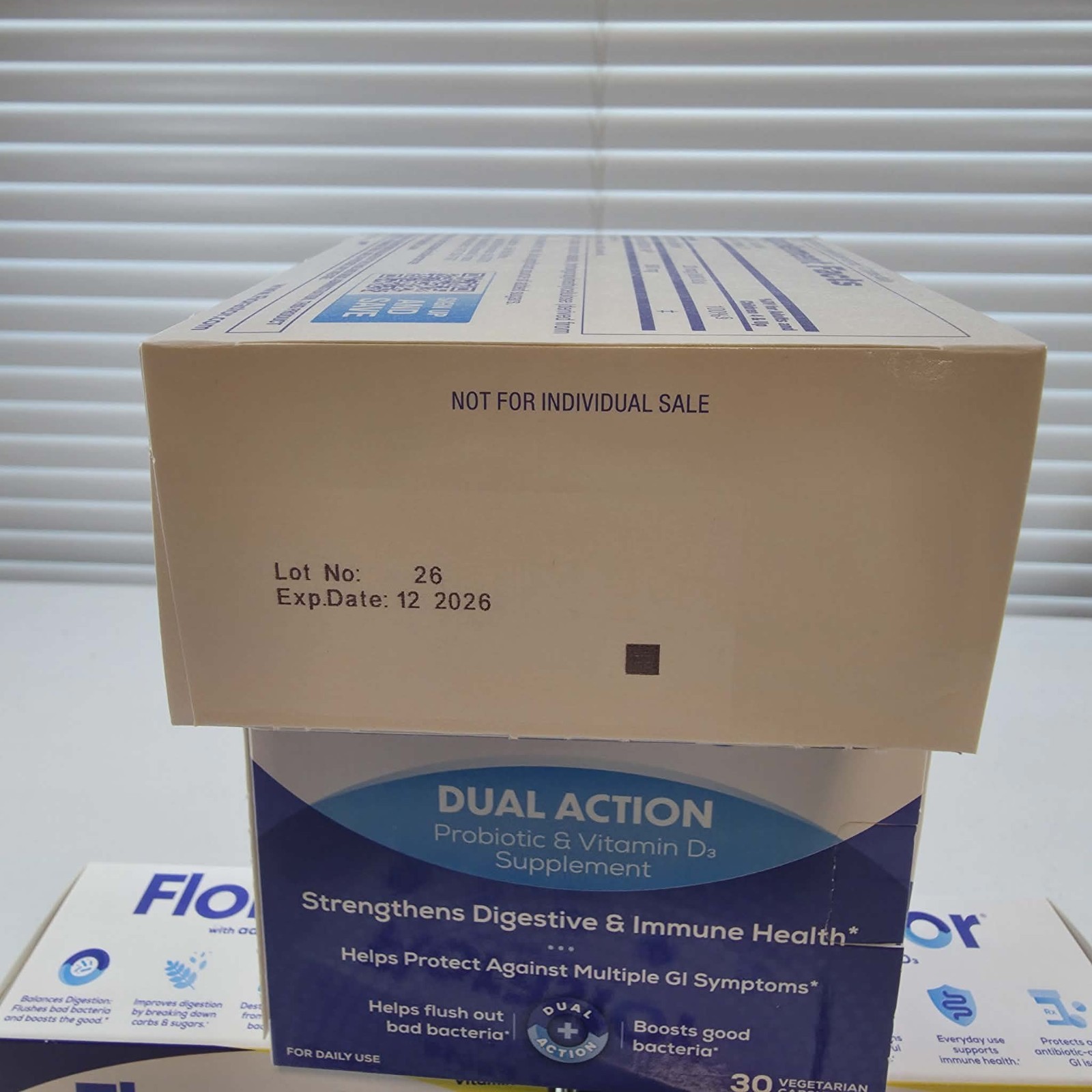 FLORASTOR DUAL ACTION PROBIOTIC VITAMIN D3 SUPPLEMENT 30 CAPSULES 5 SEALED BOXES