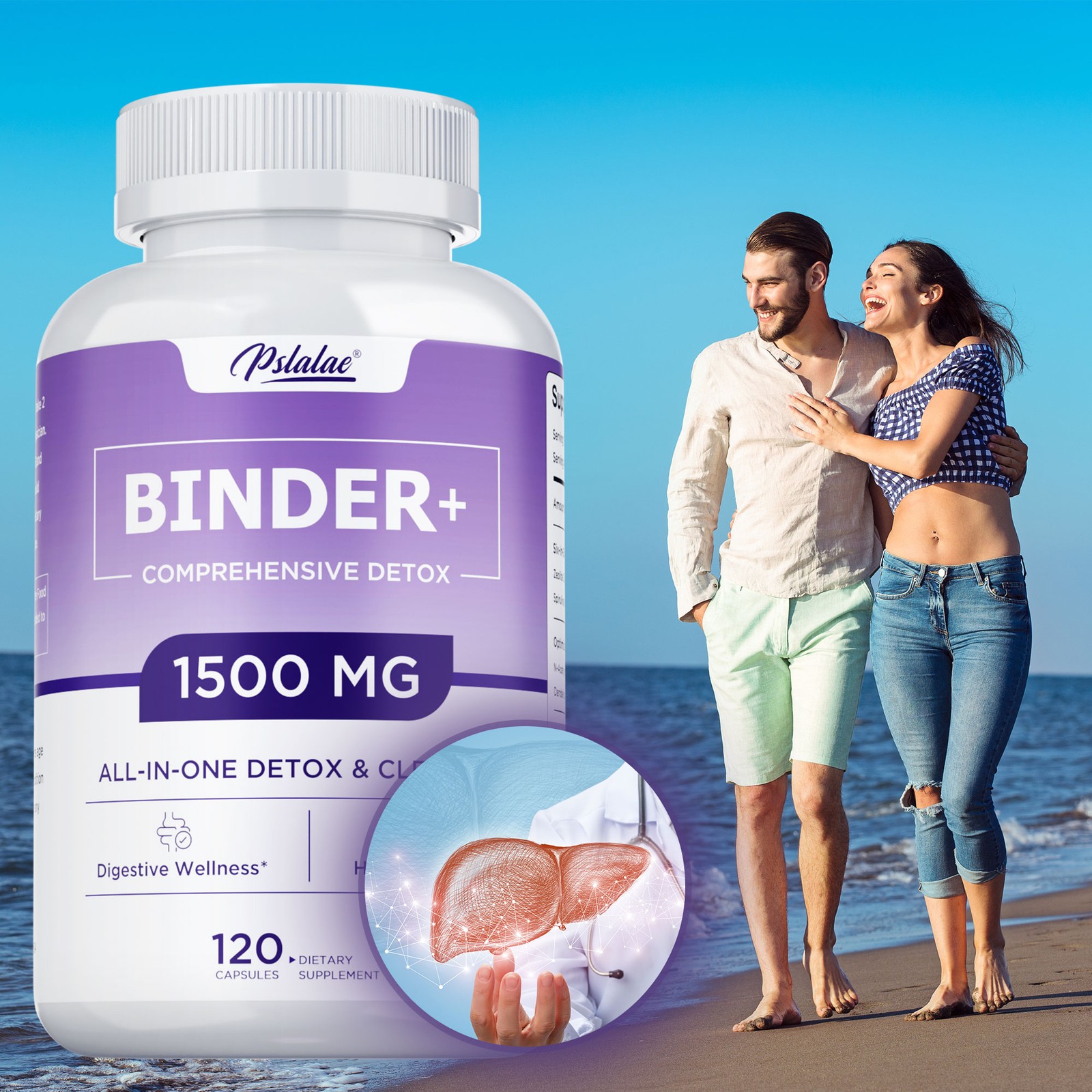 Binder Detox 1500 mg – Protects Liver and Digestive Health, Antioxidant Support