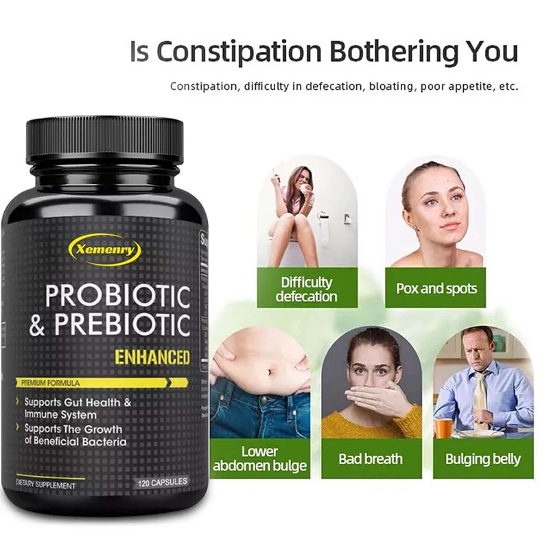 Probiotics and Prebiotics 120pcs,Improve Digestive Function, Nutrient Absorption