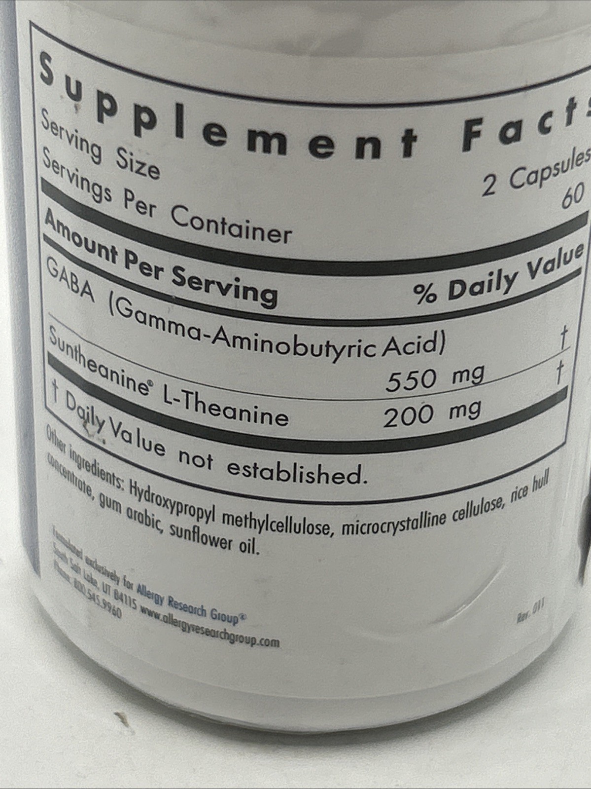Allergy Research Group 200 Mg Of Zen 120 Veg Caps Exp: 05/2027 Hypoallergenic