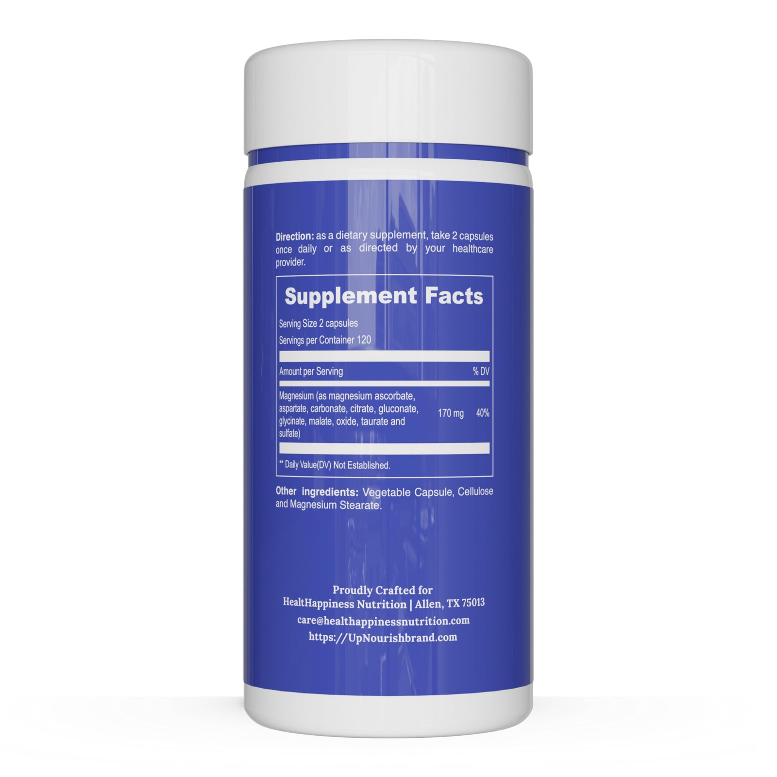 UpNourish Magnesium Supplement – 10 in 1 240 Count (Pack of 1)