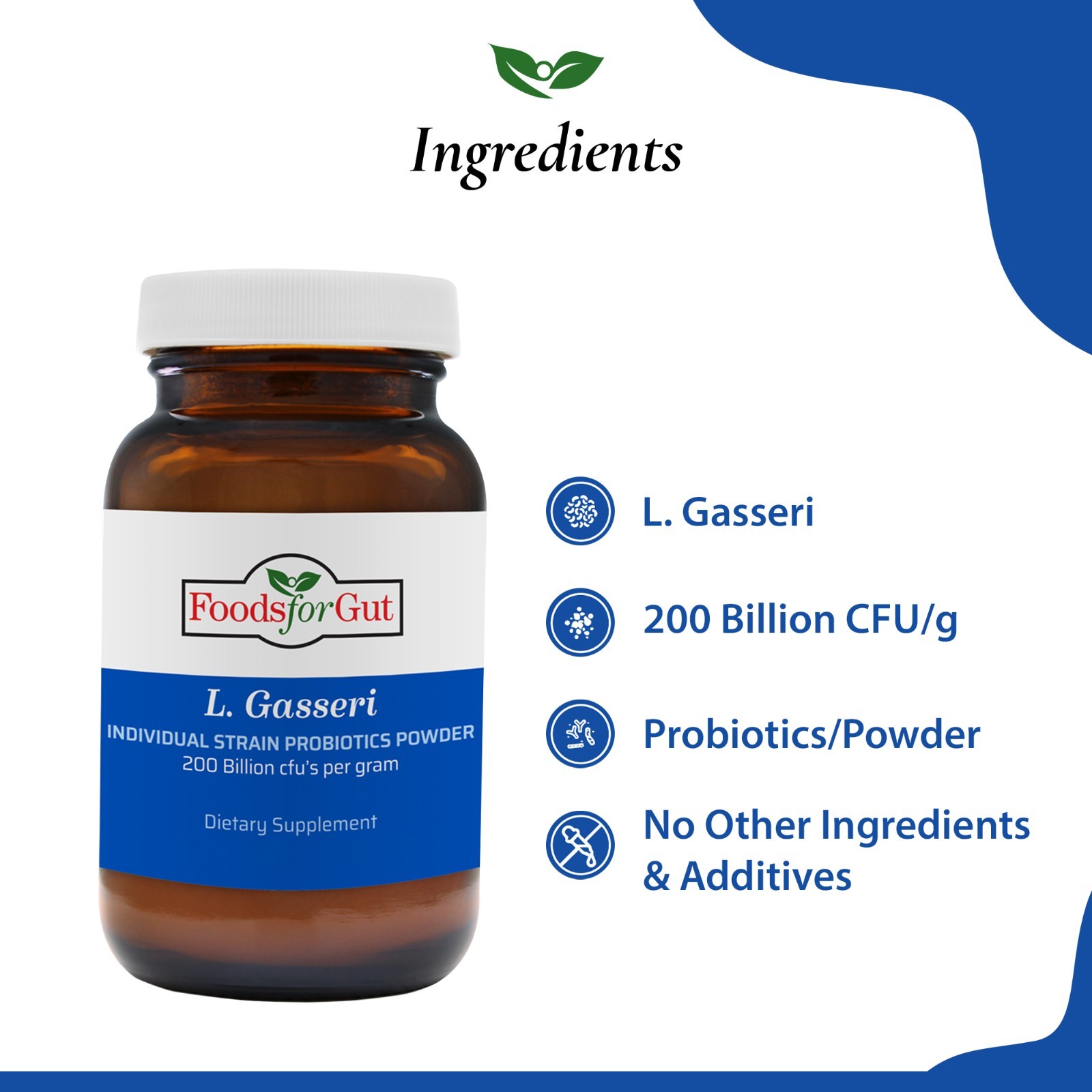 Lactobacillus Gasseri Probiotic Powder 200B CFU | Made in USA | No Additives