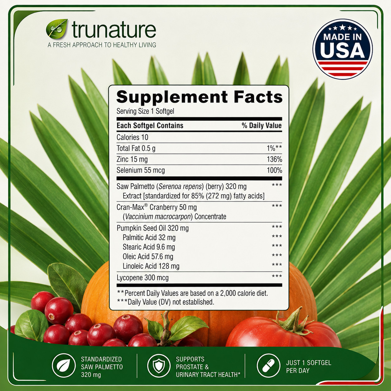 2 Pack Trunature Prostate Plus Health Complex 250 Softgels Dietary Supplement