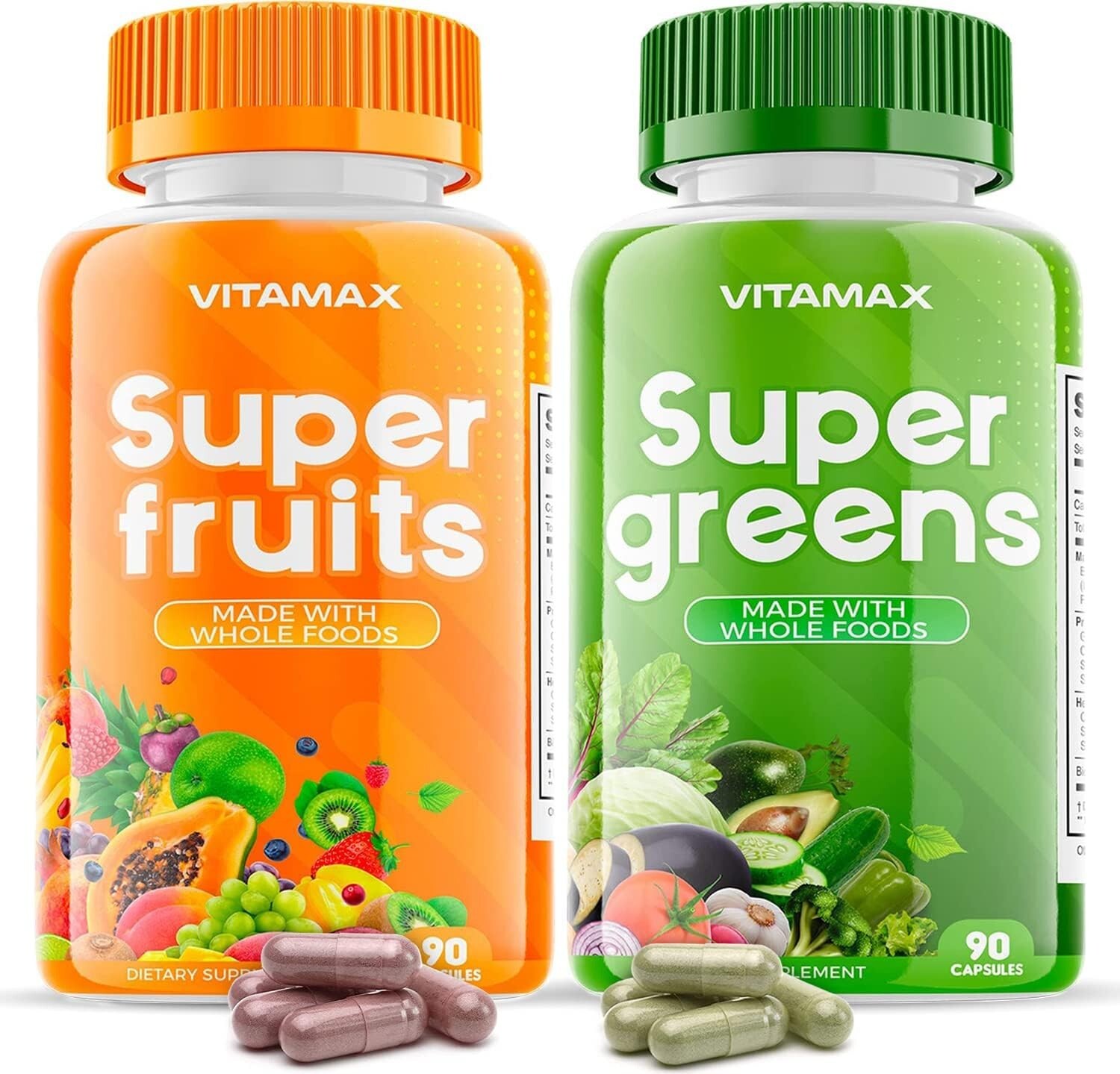 Super Fruit & Vegetable Supplements – Organic Whole Superfood – 90 Ct. (2 Pack)