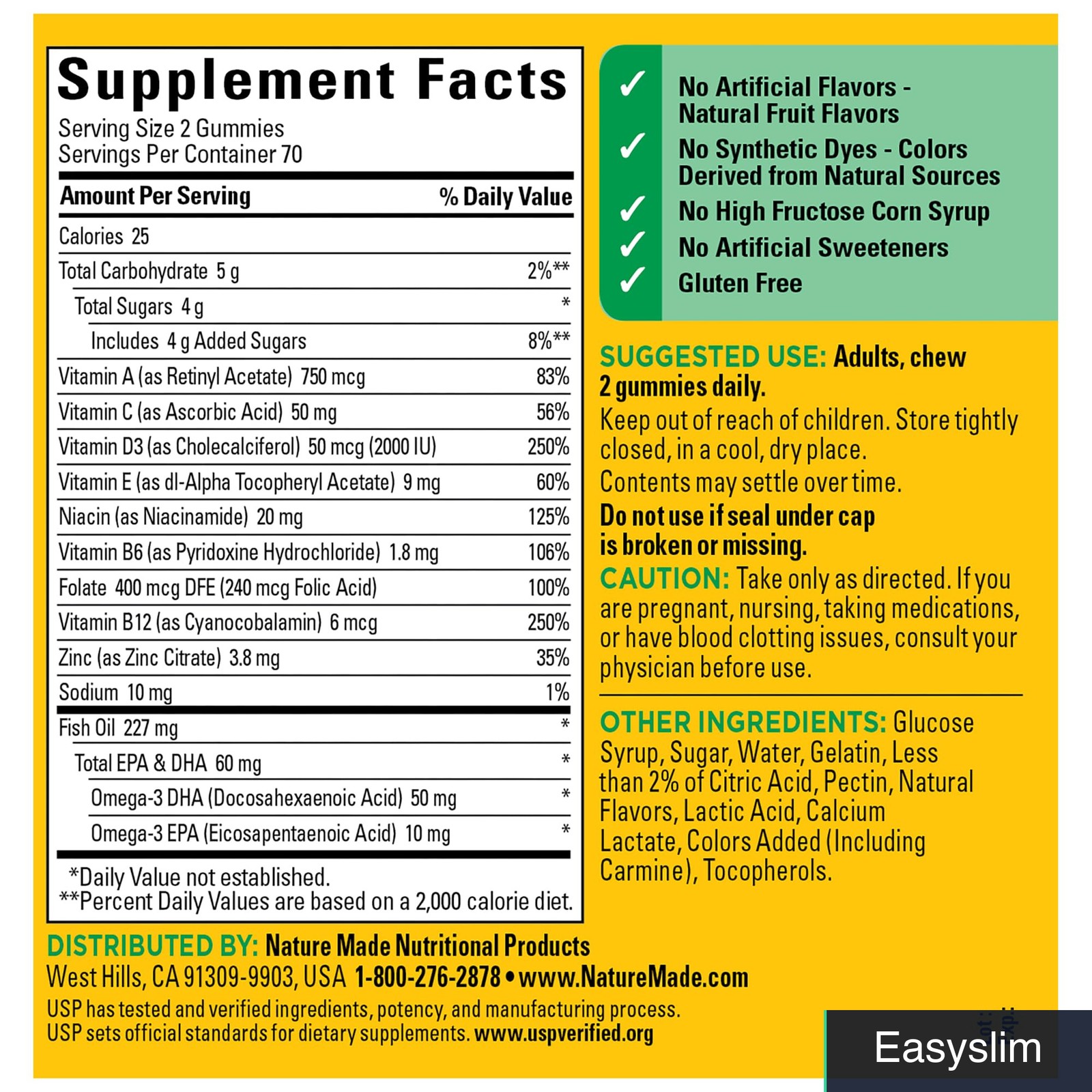 Multivitamin + Omega-3 Gummy Vitamins, 140 Count for Adult Men & Women
