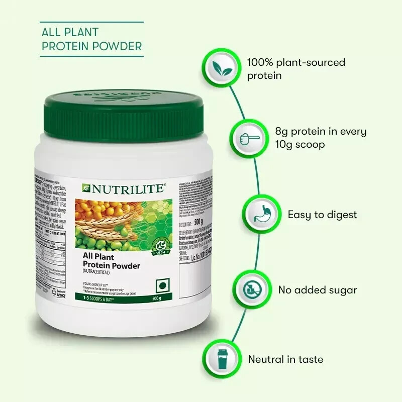 Amway Nutrilite All Plant Protein Powder Boost Energy – 1 kg free shipping