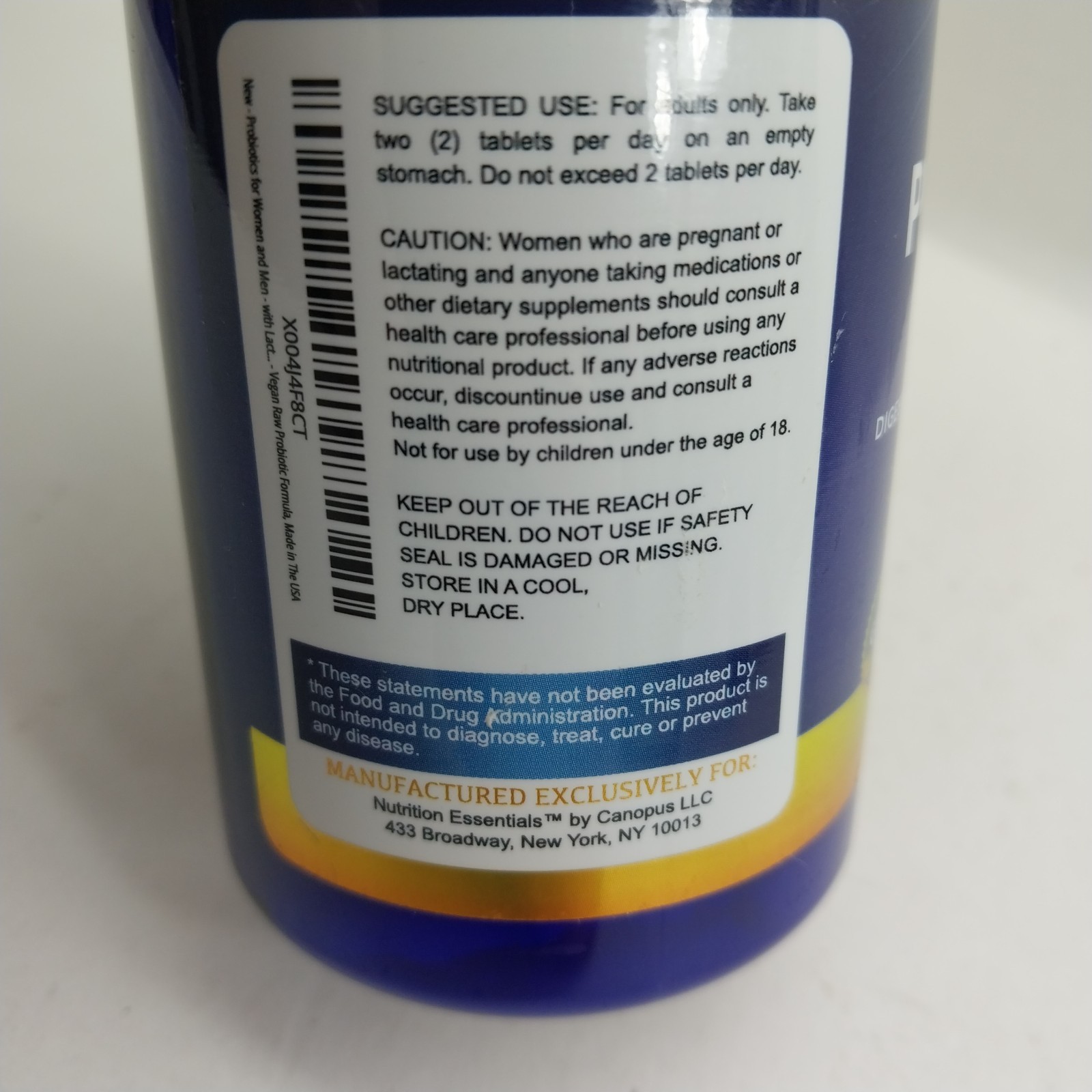 Probiotics for Women and Men – with Lactase Enzyme and Prebiotic Fiber Digestion
