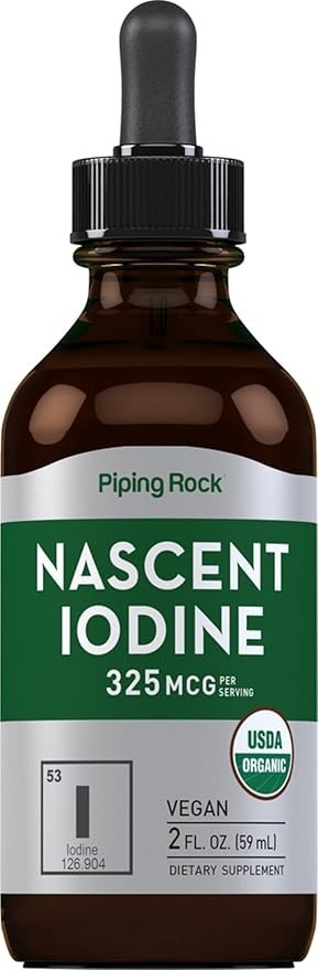 Piping Rock Nascent Iodine Drops Organic | 2 fl oz | 2 Fl Oz (Pack of 1)