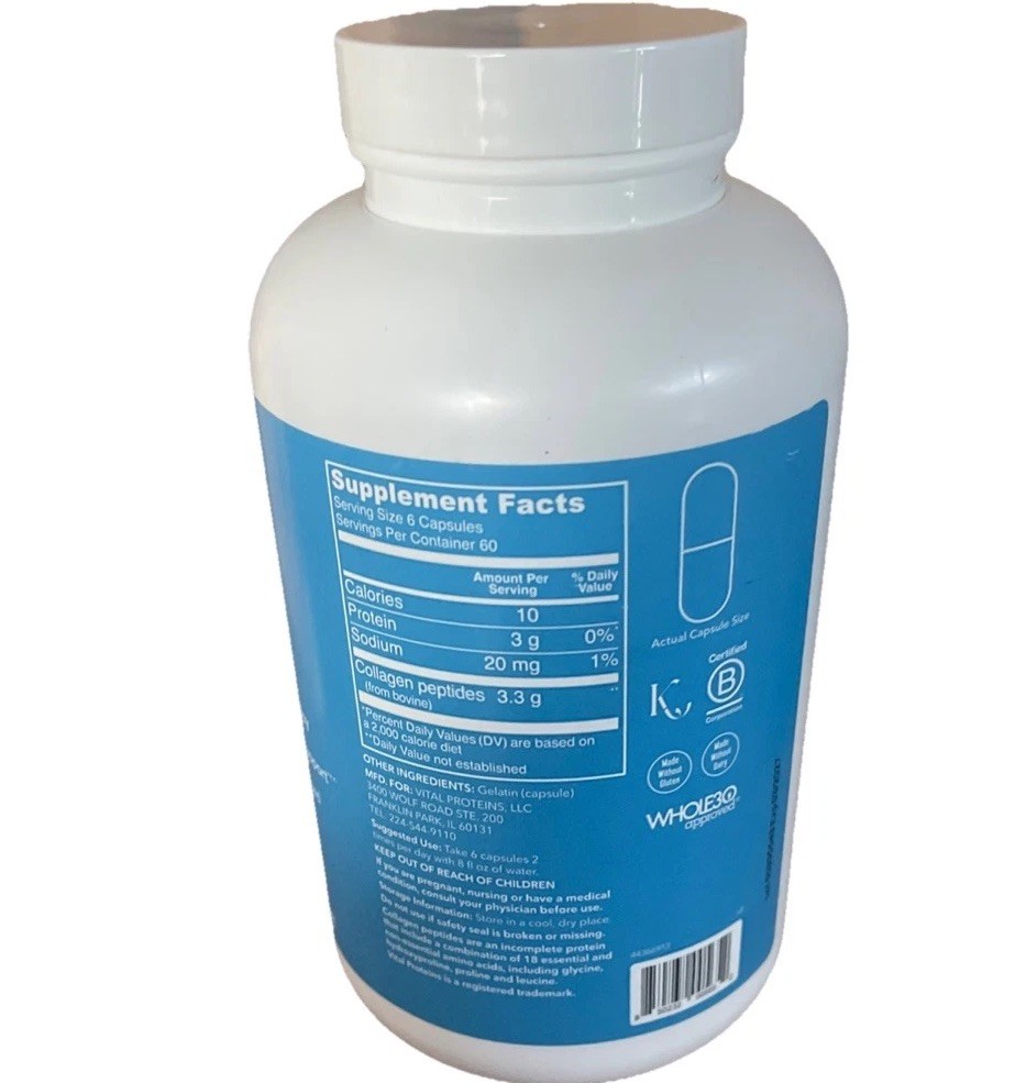 6 Vital Proteins Collagen Peptides 360 Cp Grass Whole Skin Hair Nails 6X360=2160