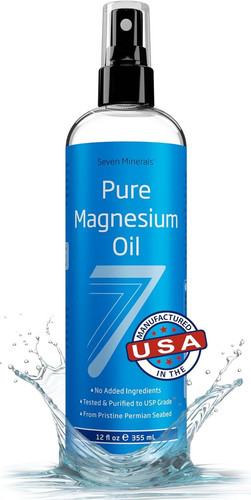 Seven Minerals Pure Magnesium Oil Spray, Big 12oz, USP Grade, Extra…
