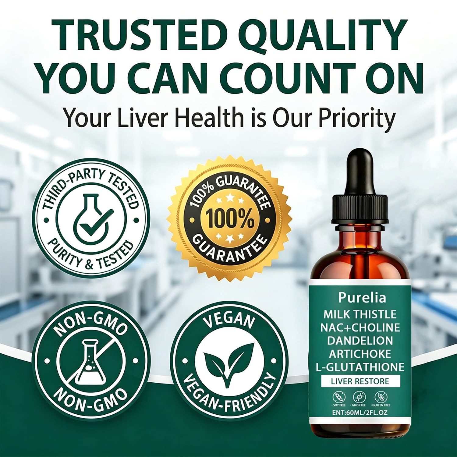 Purelia Liver Restore – Complete Support Supplement 2 Fl Oz (Pack of 1)