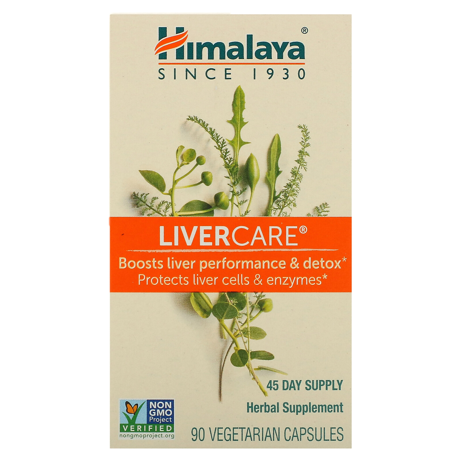 Himalaya LiverCare 90 Vegetarian Capsules Dairy-Free, Gluten-Free, GMP Quality