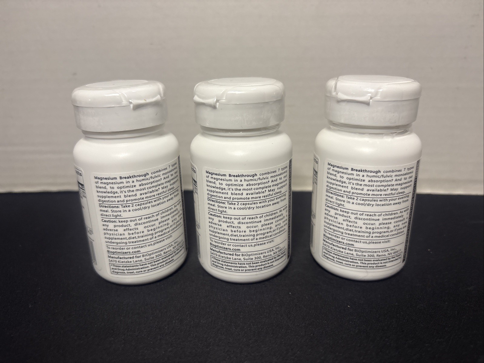 BiOptimizers Magnesium Breakthrough 30 Cap Version 4.0 Exp 06 /2026 Lot Of 3 New