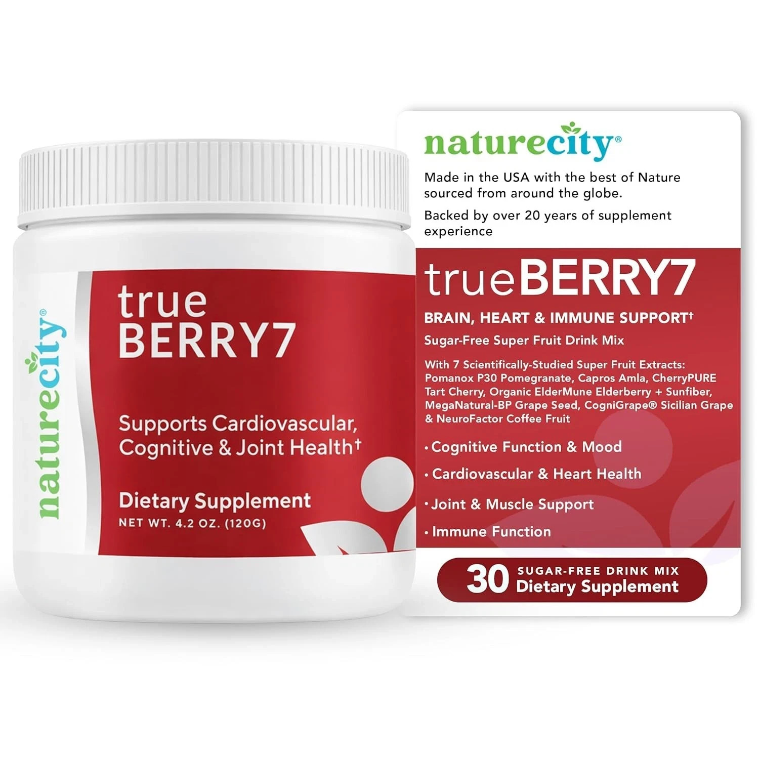 NatureCity True-Berry-7 Super Polyphenol Fruit Blend Drink Mix
