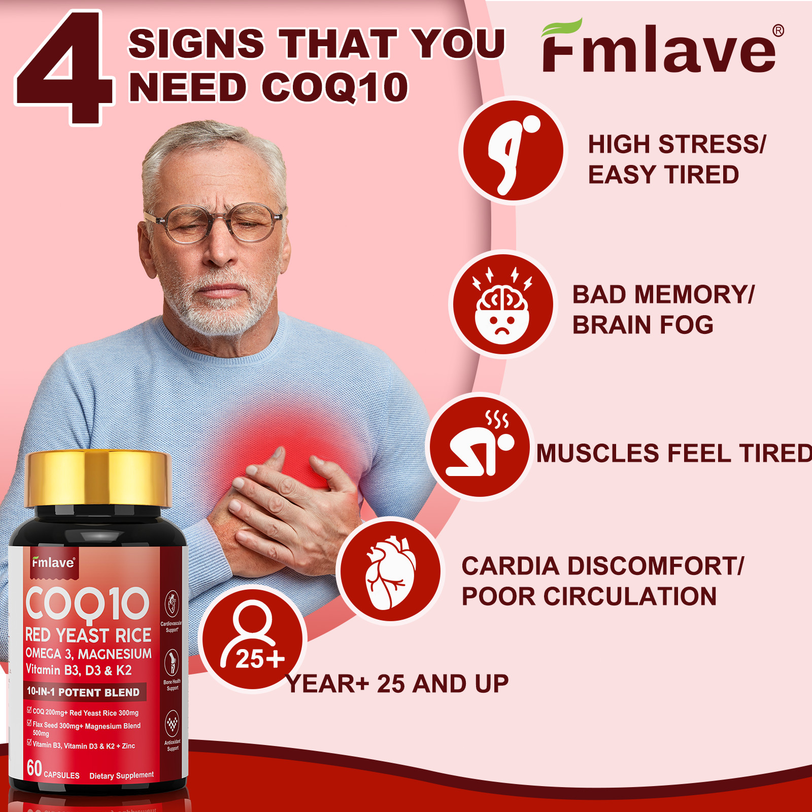 Coq10 300 Mg Softgels Coq10 Supplement – CQ10 Coenzyme-Q10 with Omega 3 & D3 K2