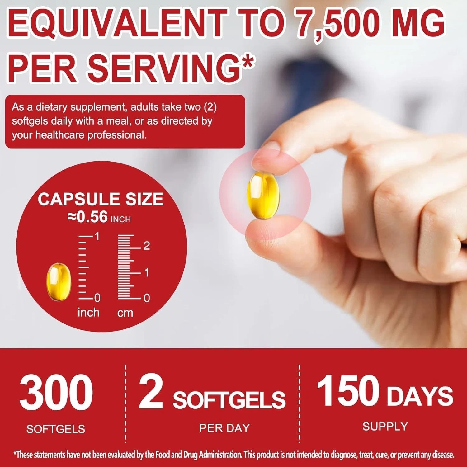 Odorless Garlic 7500Mg per Servings, 300 Softgels | 2 Years Aged Garlic Extra…
