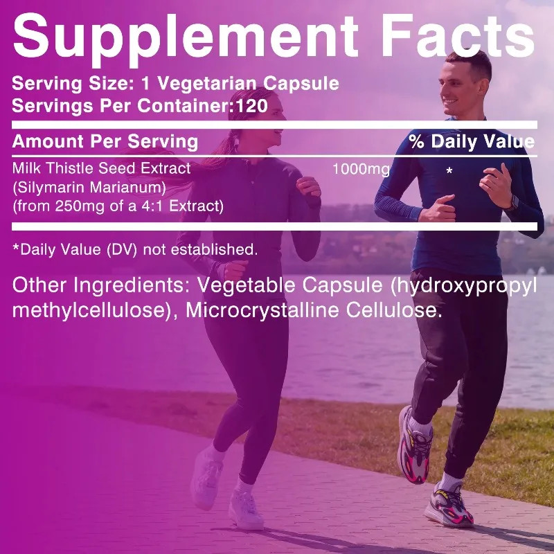 Milk Thistle 120pcs,Supports Cellular Energy,Liver Cleansing and Repair,Vitality