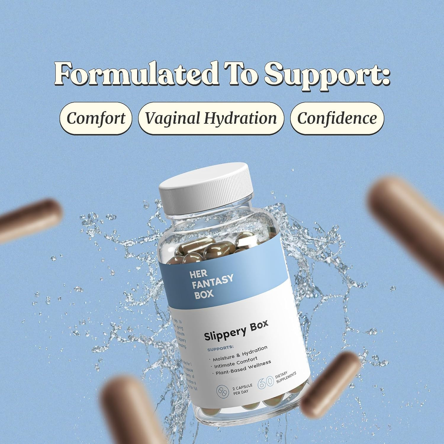 Her Fantasy Box | Slippery Box | Fast-Acting Slippery Elm Caps Feminine Wellness