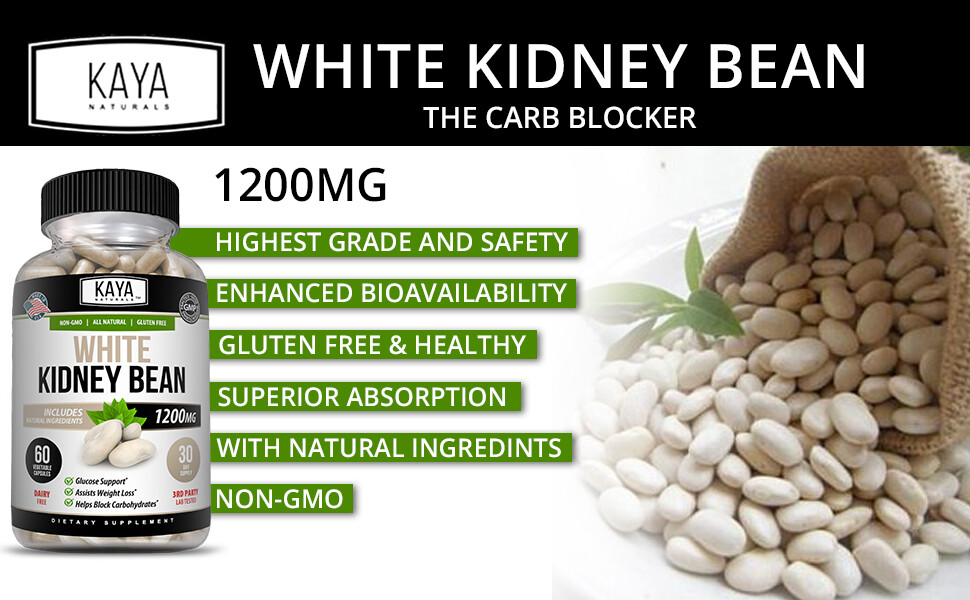 White Kidney Bean Capsule, Fat & Carb Blocker, Appetite Suppressant, Weight Loss