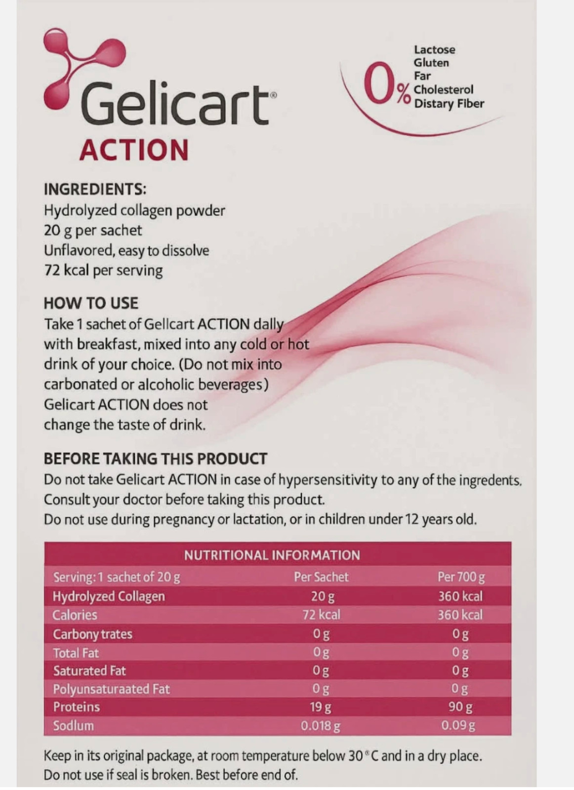 Gelicart ADVANCE Hydrolyzed Collagen 30 Sachets