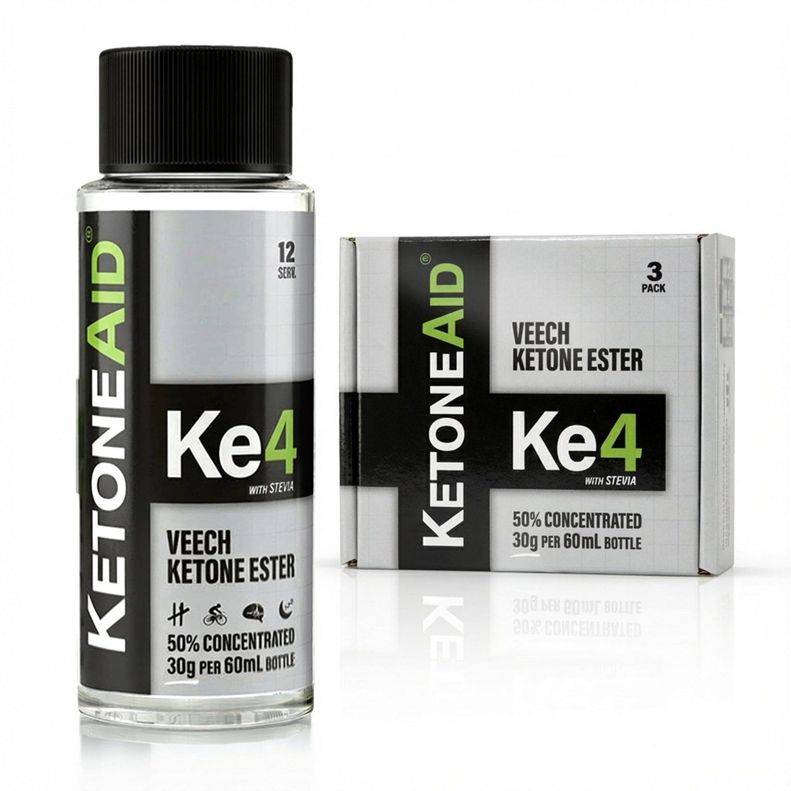 Exogenous Ketone Ester Concentrate – No Sugar, No Caffeine, 12 Servings (3 Pack)