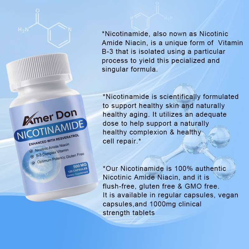 Nicotinamide Resveratrol 500MG, Natural Anti-aging NAD Supplement 120 Capsules