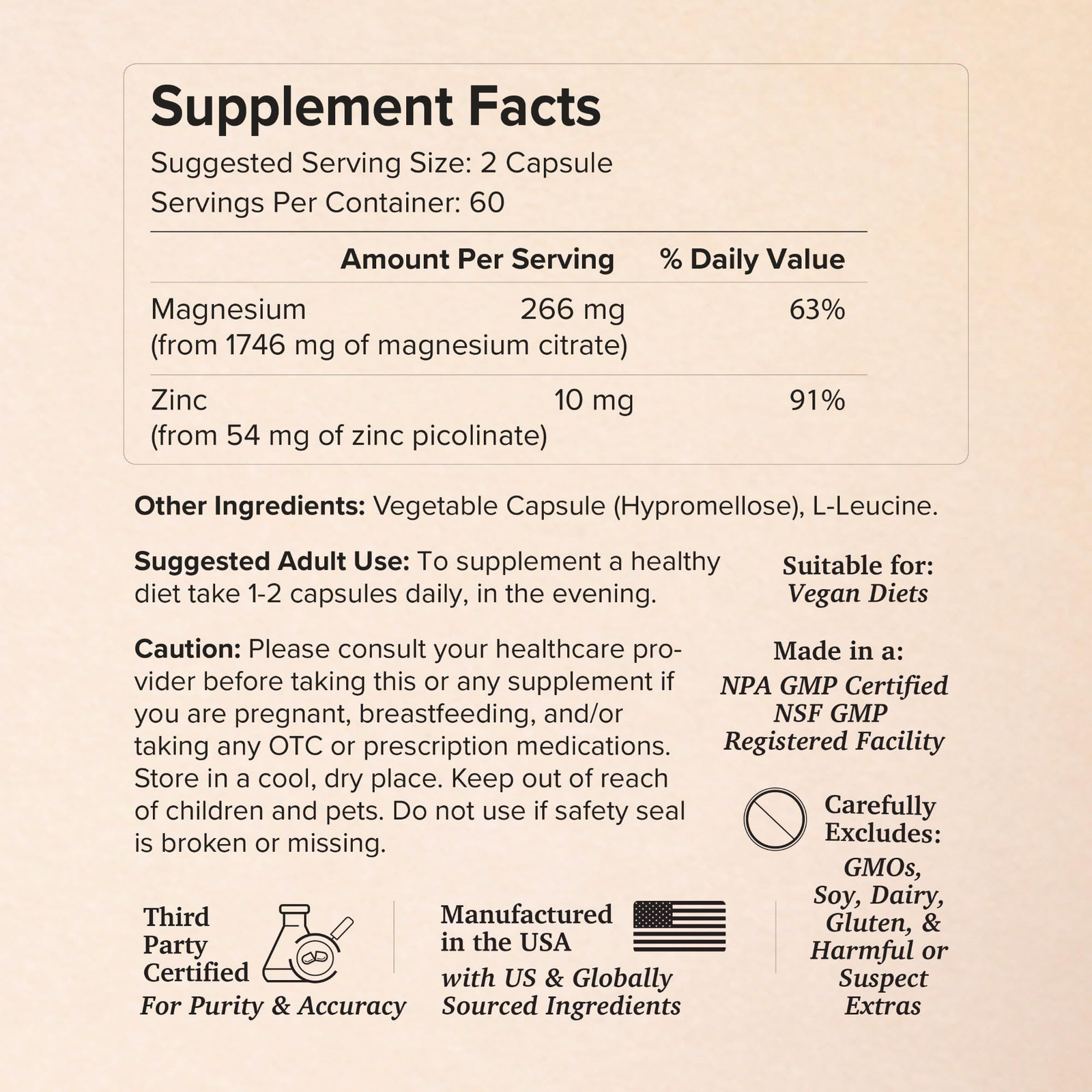 Potent & Pure Magnesium & Zinc Complex – Fully Reacted 120 Count (Pack of 1)