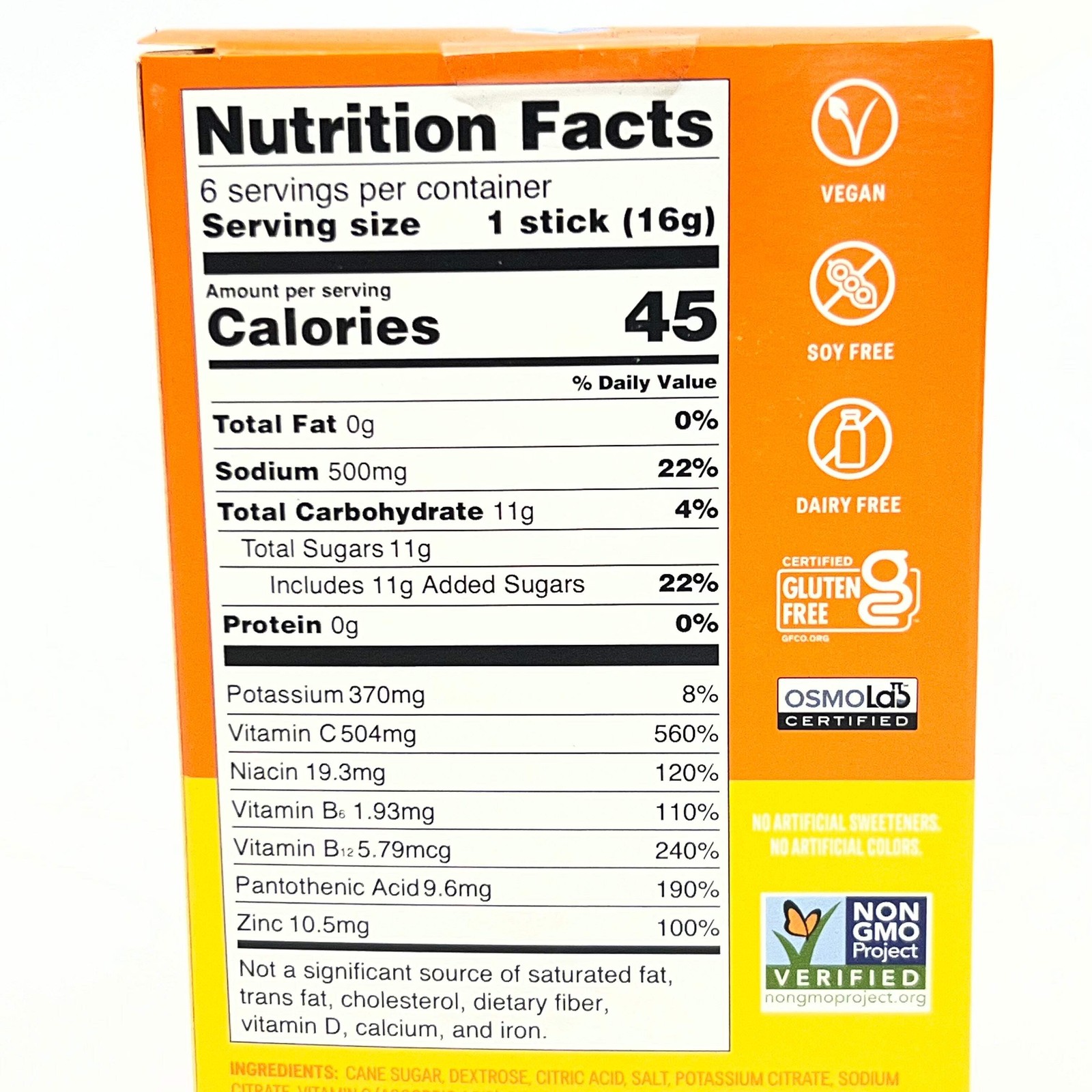 LIQUID I.V (6 PACK) Hydration Multiplier + Immune Support Tangerine 0.56 oz. Ora